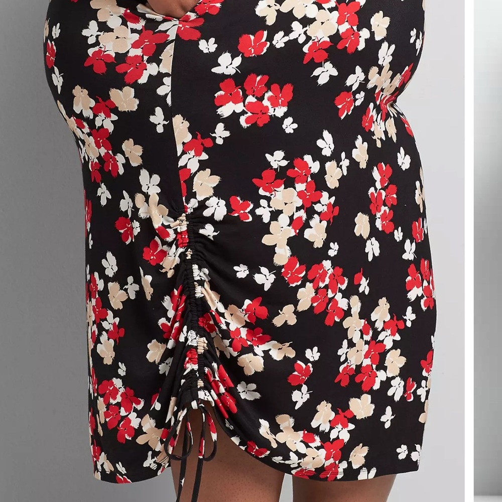 Lane Bryant Short-Sleeve Ruched Side Midi Dress Plus Size 30/32 - Picture 7 of 10
